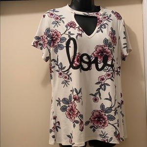 👚TMG👚 Choker shirt!! With rose pattern